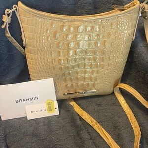 Brahmin Tan Crocodile-Embossed Women's Bag